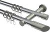 10203412-101239 Gardinenstange Metall 20 mm Ø 2-läufig PLATON - Verano Chrom / Edelstahl-Optik