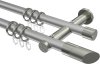 10203412-103339 Gardinenstange Metall 20 mm Ø 2-läufig PLATON - Verano Silbergrau / Edelstahl-Optik