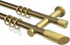 10203412-109538 Gardinenstange Metall 20 mm Ø 2-läufig PLATON - Verano Messing Antik / Messing-Optik