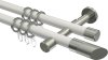 10203426-103239 Gardinenstange Metall 20 mm Ø 2-läufig PRESTIGE - Verano Weiß / Edelstahl-Optik