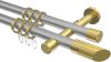 10203426-103338 Gardinenstange Metall 20 mm Ø 2-läufig PRESTIGE - Verano Silbergrau / Messing-Optik