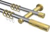 10203512-101238 Gardinenstange Metall 20 mm Ø 2-läufig PLATON - Mavell Chrom / Messing-Optik
