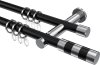 10203512-102912 Gardinenstange Metall 20 mm Ø 2-läufig PLATON - Mavell Schwarz / Chrom