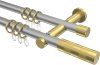 10203512-103338 Gardinenstange Metall 20 mm Ø 2-läufig PLATON - Mavell Silbergrau / Messing-Optik