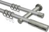 10203512-103339 Gardinenstange Metall 20 mm Ø 2-läufig PLATON - Mavell Silbergrau / Edelstahl-Optik