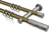 10203512-109539 Gardinenstange Metall 20 mm Ø 2-läufig PLATON - Mavell Messing Antik / Edelstahl-Optik