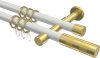 10203526-103238 Gardinenstange Metall 20 mm Ø 2-läufig PRESTIGE - Mavell Weiß / Messing-Optik