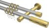 10203526-103338 Gardinenstange Metall 20 mm Ø 2-läufig PRESTIGE - Mavell Silbergrau / Messing-Optik