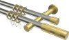 10203526-XX3938 Gardinenstange Edelstahl-Optik / Messing-Optik 20 mm Ø 2-läufig PRESTIGE - Mavell