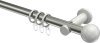 10203611-103932 Gardinenstange Metall 20 mm Ø PLATON - Luino Edelstahl-Optik / Weiß