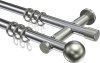 10203612-101239 Gardinenstange Metall 20 mm Ø 2-läufig PLATON - Luino Chrom / Edelstahl-Optik