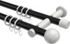 10203612-102932 Gardinenstange Metall 20 mm Ø 2-läufig PLATON - Luino Schwarz / Weiß