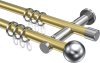 10203612-103812 Gardinenstange Metall 20 mm Ø 2-läufig PLATON - Luino Messing-Optik / Chrom