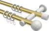 10203612-103832 Gardinenstange Metall 20 mm Ø 2-läufig PLATON - Luino Messing-Optik / Weiß