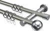 10203612-103912 Gardinenstange Metall 20 mm Ø 2-läufig PLATON - Luino Edelstahl-Optik / Chrom