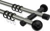 10203612-103929 Gardinenstange Metall 20 mm Ø 2-läufig PLATON - Luino Edelstahl-Optik / Schwarz