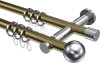 10203612-109512 Gardinenstange Metall 20 mm Ø 2-läufig PLATON - Luino Messing Antik / Chrom
