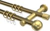 10203612-109538 Gardinenstange Metall 20 mm Ø 2-läufig PLATON - Luino Messing Antik / Messing-Optik