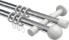 10203626-101232 Gardinenstange Metall 20 mm Ø 2-läufig PRESTIGE - Luino Chrom / Weiß