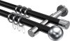 10203626-102912 Gardinenstange Metall 20 mm Ø 2-läufig PRESTIGE - Luino Schwarz / Chrom