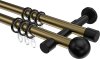 10203626-109529 Gardinenstange Metall 20 mm Ø 2-läufig PRESTIGE - Luino Messing Antik / Schwarz