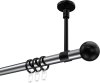 10203633-XX1229 Gardinenstange Metall 20 mm Ø SONETTE - Luino Chrom / Schwarz