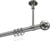 10203633-103339 Gardinenstange Metall 20 mm Ø SONETTE - Luino Silbergrau / Edelstahl-Optik