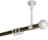 10203633-XX9532 Gardinenstange Metall 20 mm Ø SONETTE - Luino Messing Antik / Weiß