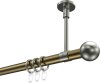 10203633-109539 Gardinenstange Metall 20 mm Ø SONETTE - Luino Messing Antik / Edelstahl-Optik