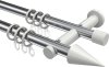 10203712-XX1232 Gardinenstange Metall 20 mm Ø 2-läufig PLATON - Savio Chrom / Weiß