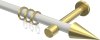 10203725-103238 Gardinenstange Metall 20 mm Ø PRESTIGE - Savio Weiß / Messing-Optik