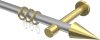 10203725-103338 Gardinenstange Metall 20 mm Ø PRESTIGE - Savio Silbergrau / Messing-Optik