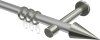 10203725-103339 Gardinenstange Metall 20 mm Ø PRESTIGE - Savio Silbergrau / Edelstahl-Optik