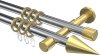 10203726-101238 Gardinenstange Metall 20 mm Ø 2-läufig PRESTIGE - Savio Chrom / Messing-Optik