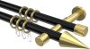 10203726-102938 Gardinenstange Metall 20 mm Ø 2-läufig PRESTIGE - Savio Schwarz / Messing-Optik