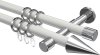 10203726-103212 Gardinenstange Metall 20 mm Ø 2-läufig PRESTIGE - Savio Weiß / Chrom