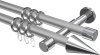10203726-103312 Gardinenstange Metall 20 mm Ø 2-läufig PRESTIGE - Savio Silbergrau / Chrom