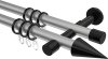 10203726-103329 Gardinenstange Metall 20 mm Ø 2-läufig PRESTIGE - Savio Silbergrau / Schwarz