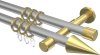 10203726-103338 Gardinenstange Metall 20 mm Ø 2-läufig PRESTIGE - Savio Silbergrau / Messing-Optik