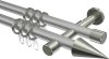 10203726-103339 Gardinenstange Metall 20 mm Ø 2-läufig PRESTIGE - Savio Silbergrau / Edelstahl-Optik