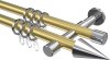 10203726-103812 Gardinenstange Metall 20 mm Ø 2-läufig PRESTIGE - Savio Messing-Optik / Chrom