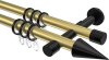 10203726-103829 Gardinenstange Metall 20 mm Ø 2-läufig PRESTIGE - Savio Messing-Optik / Schwarz
