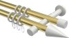 10203726-103832 Gardinenstange Metall 20 mm Ø 2-läufig PRESTIGE - Savio Messing-Optik / Weiß