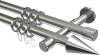 10203726-103912 Gardinenstange Metall 20 mm Ø 2-läufig PRESTIGE - Savio Edelstahl-Optik / Chrom
