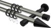 10203726-103929 Gardinenstange Metall 20 mm Ø 2-läufig PRESTIGE - Savio Edelstahl-Optik / Schwarz