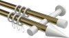 10203726-109532 Gardinenstange Metall 20 mm Ø 2-läufig PRESTIGE - Savio Messing Antik / Weiß