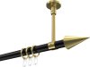 10203733-XX2938 Gardinenstange Metall 20 mm Ø SONETTE - Savio Schwarz / Messing-Optik