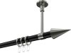 10203733-XX2939 Gardinenstange Metall 20 mm Ø SONETTE - Savio Schwarz / Edelstahl-Optik