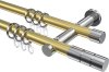 10203812-103812 Gardinenstange Metall 20 mm Ø 2-läufig PLATON - Elanto Messing-Optik / Chrom