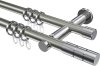 10203812-103912 Gardinenstange Metall 20 mm Ø 2-läufig PLATON - Elanto Edelstahl-Optik / Chrom